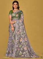 Soft Organza Multi Colour Wedding Wear Printed Saree